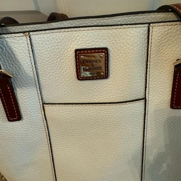 Dooney & Bourke White and Brown Tote - Picture 2 of 4
